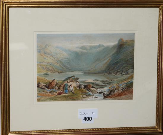 Samuel Jackson (1794-1867) Llyn Idwalera, Snowdonia 6.75 x 10in.